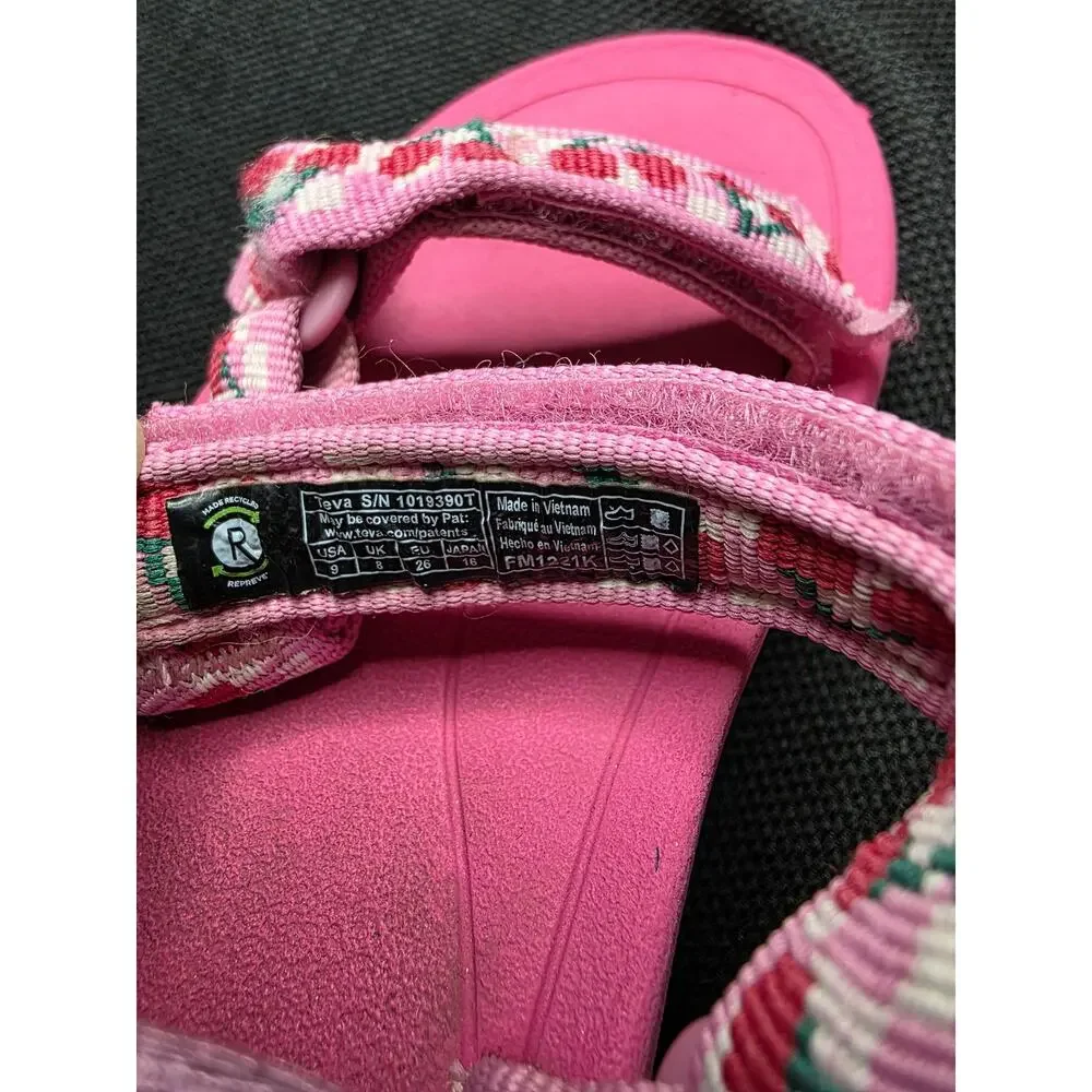 Teva Kids Pink Fruit Cherry Universal Strap Sandals Size 9